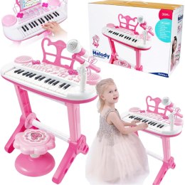 Różowe Pianino Dla Dzieci Organki Z Mikrofonem Wielofunkcyjne Przyciski